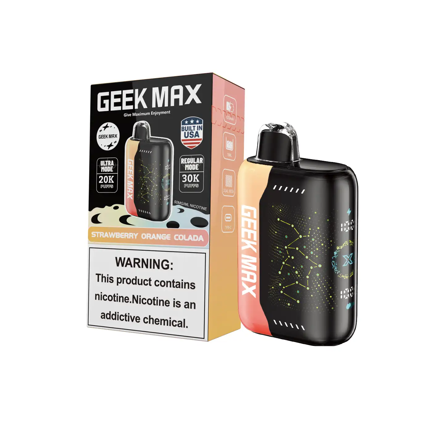 Strawberry Orange Colada | Geek Max 30000 Puffs Disposable Vape - Geek Max