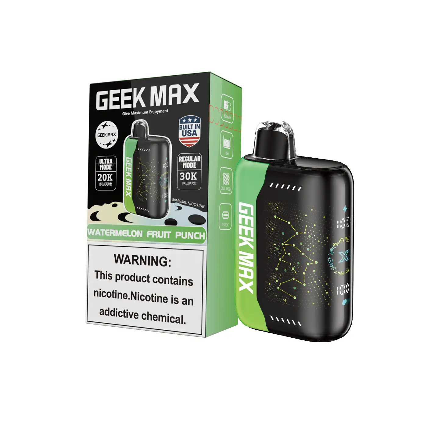 Watermelon Fruit Punch | Geek Max 30000 Puffs Disposable Vape - Geek Max