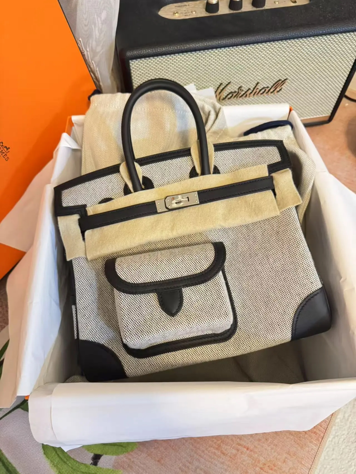 HERMÈS Birkin Cargo 25-35 Black panda