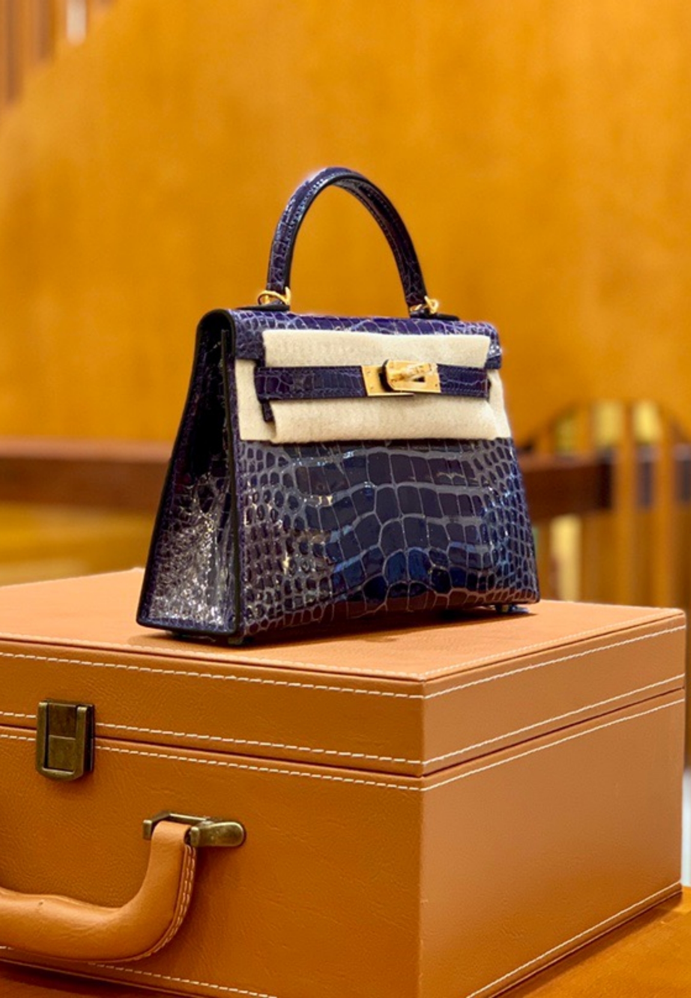 Kelly 2 Mini 19 American crocodile skin