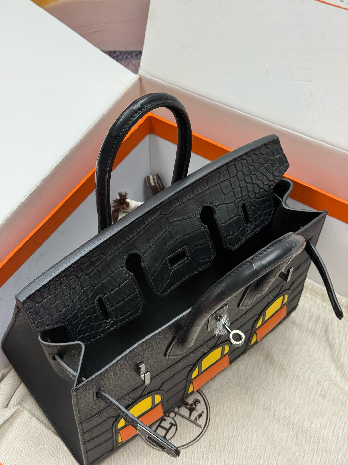 Advanced customization Birkin 25 crocodile skin Black