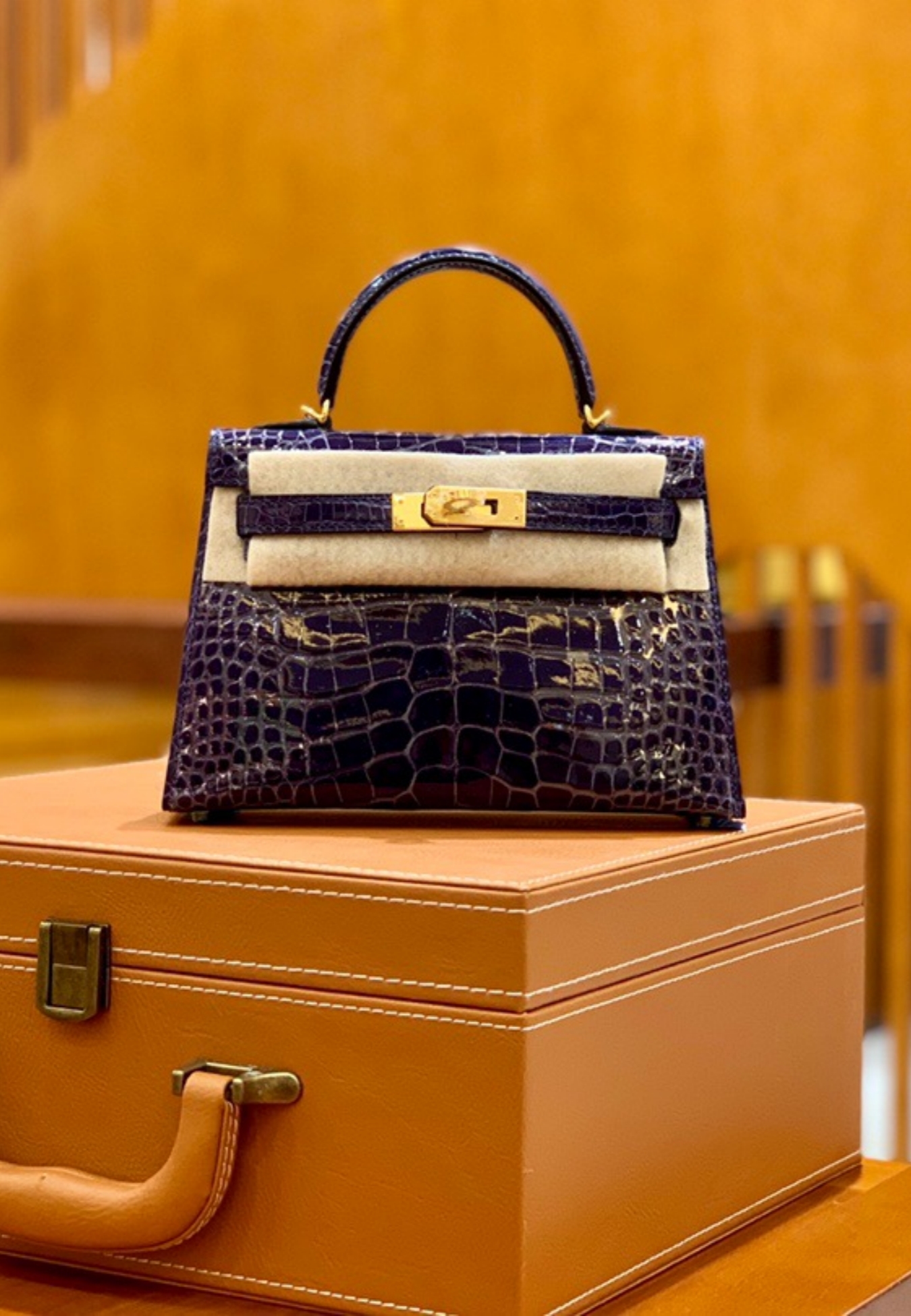 Kelly 2 Mini 19 American crocodile skin