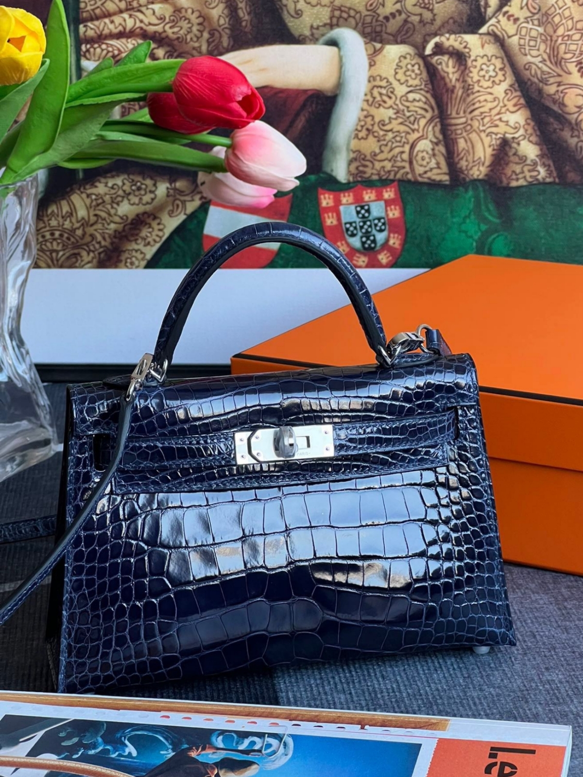 Kelly1 Mini 19 American alligator skin crocodile skin