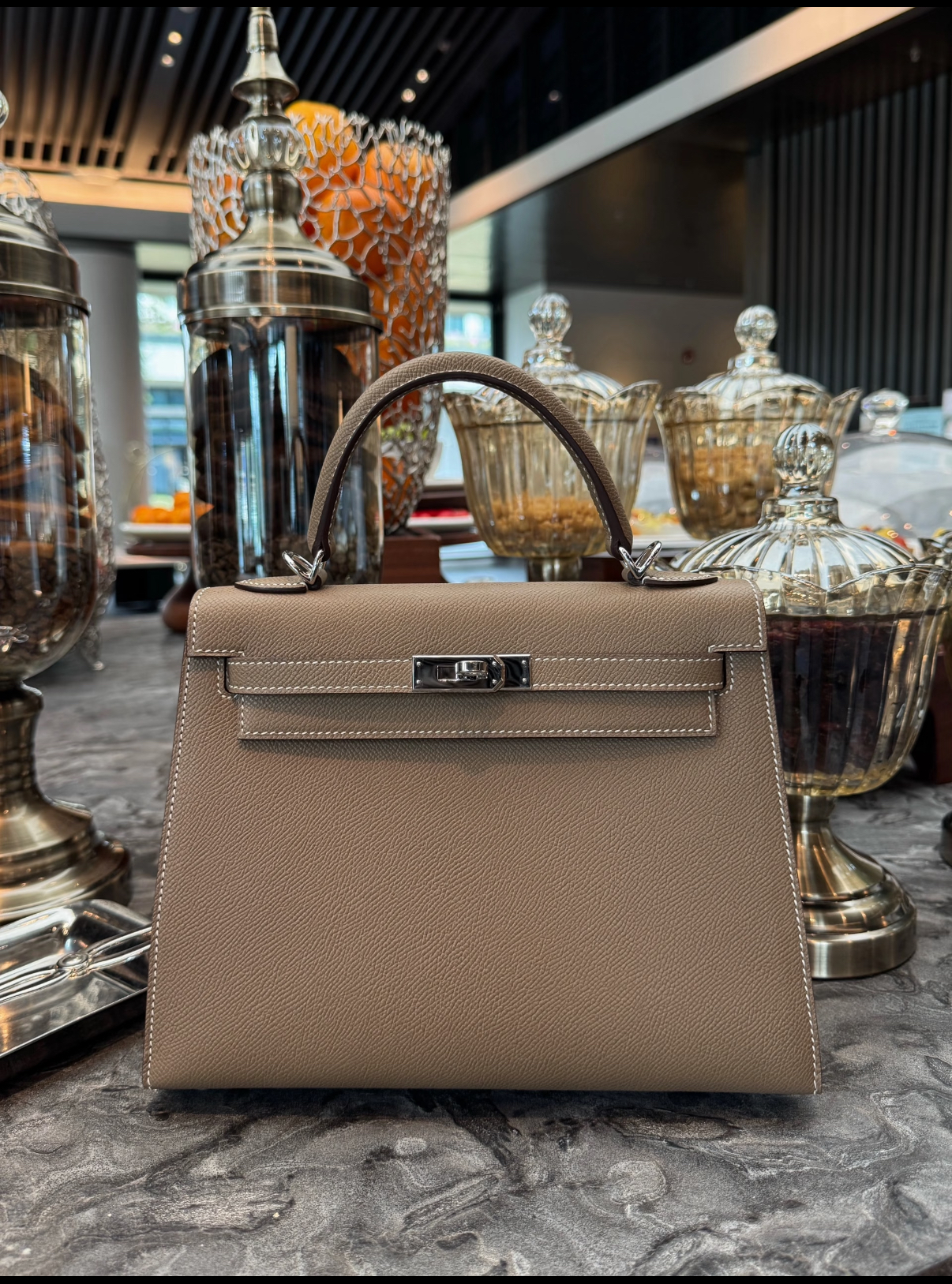 My Hermès Kelly 25 Retourne in Etoupe with Gold Hardware