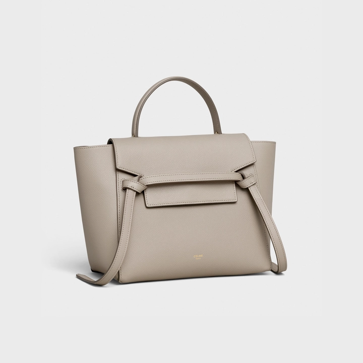 MICRO BELT BAG IN GRAINED CALFSKIN LIGHT TAUPE