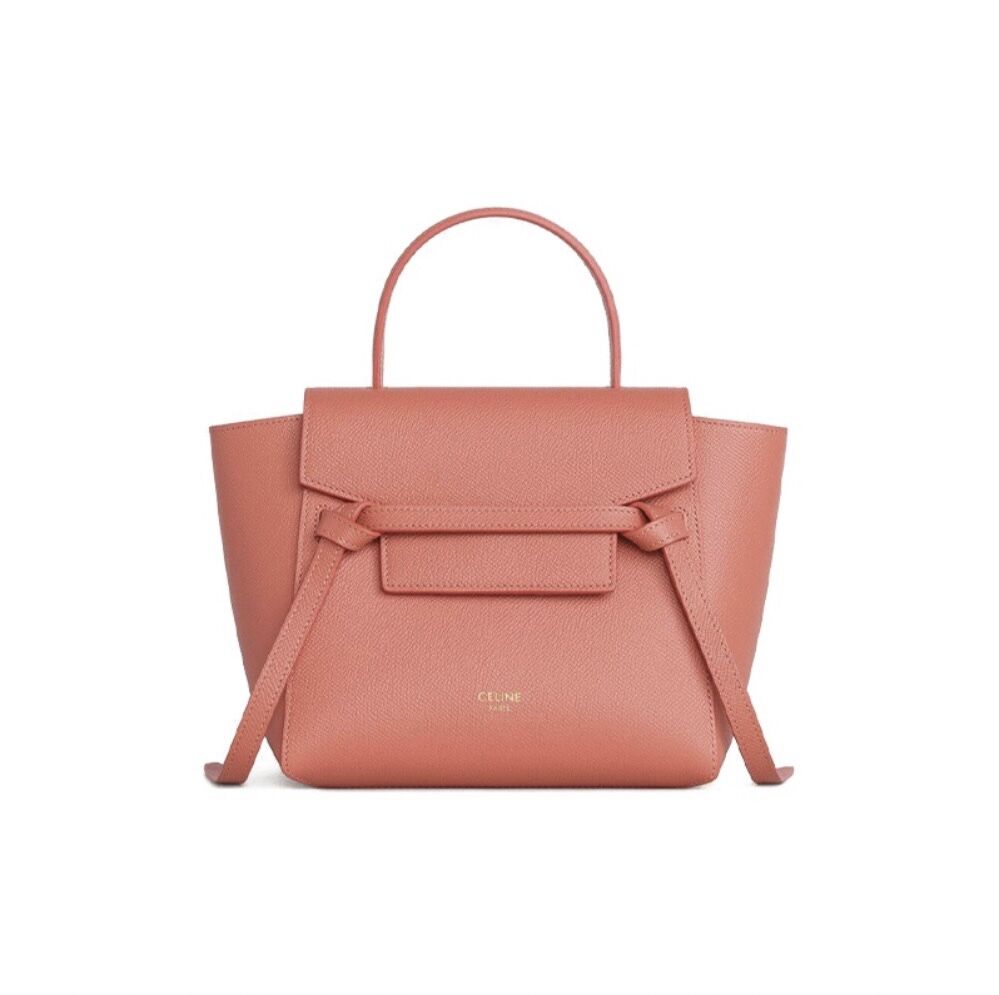 MICRO BELT BAG IN GRAINED CALFSKIN CORAL