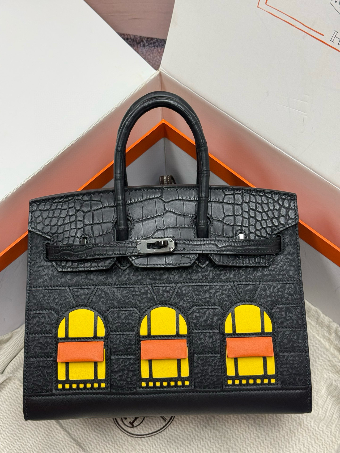 Advanced customization Birkin 25 crocodile skin Black