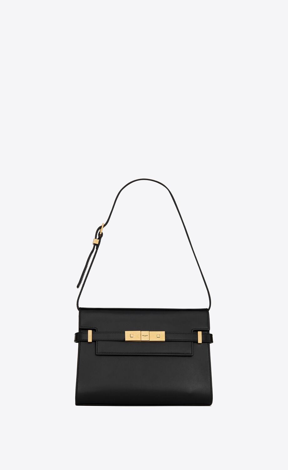 MANHATTAN SMALL SHOULDER BAG IN BOX SAINT LAURENT LEATHER