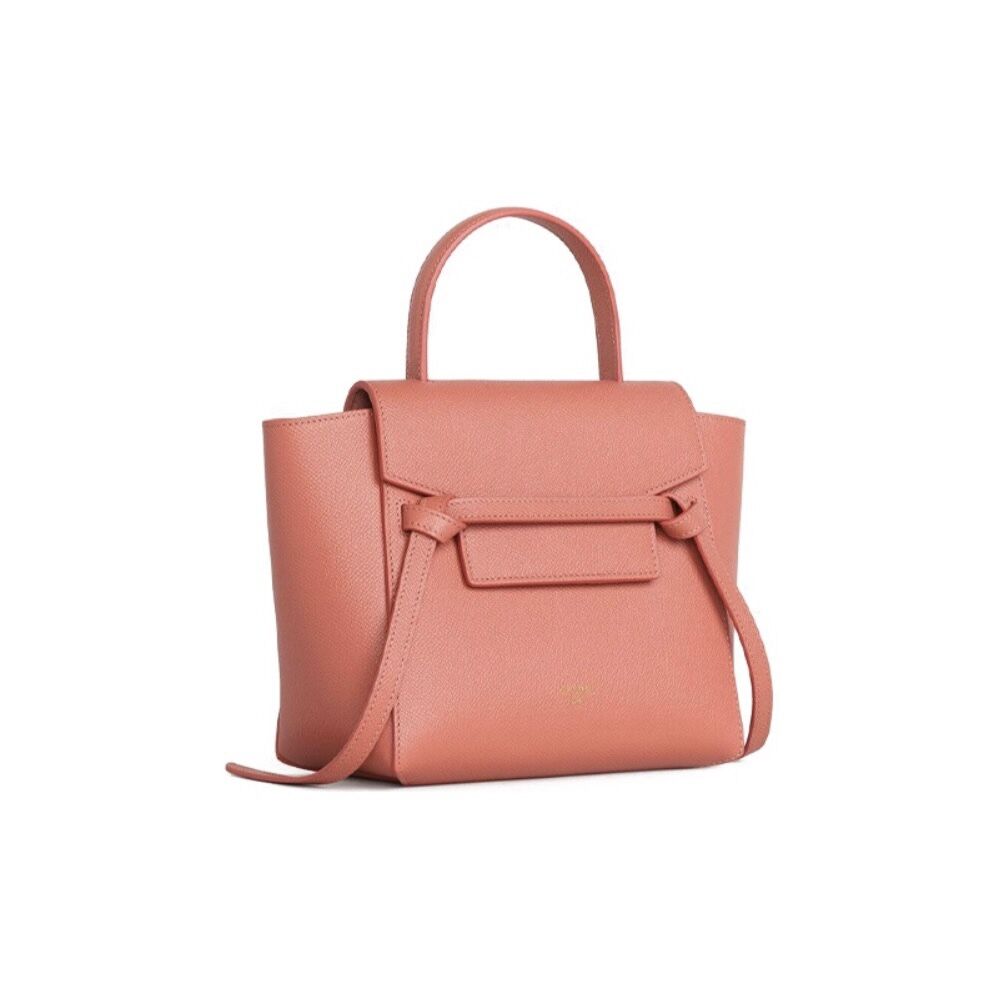MICRO BELT BAG IN GRAINED CALFSKIN CORAL