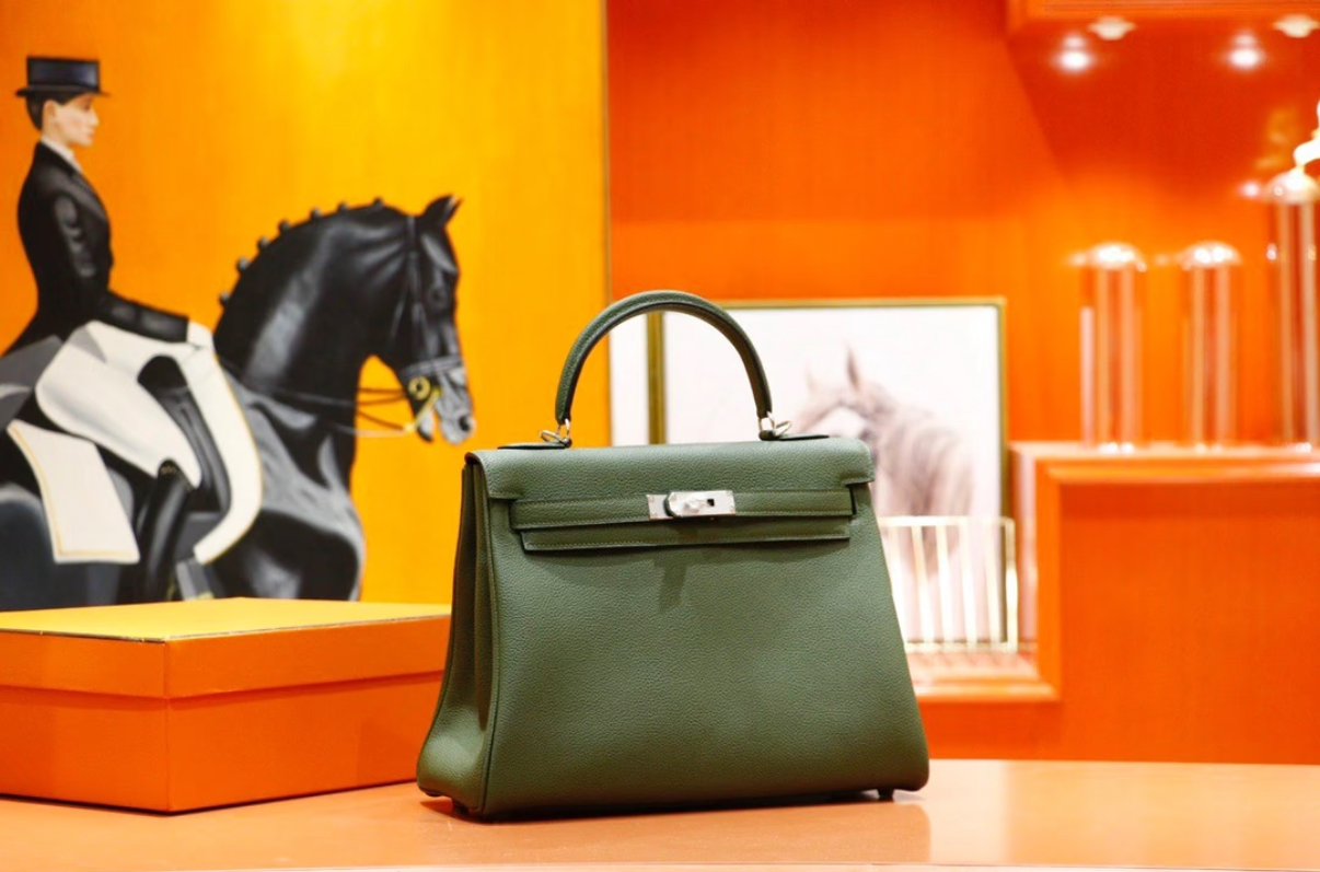 Kelly 25-30 Olive Green TOGO Leather Custom