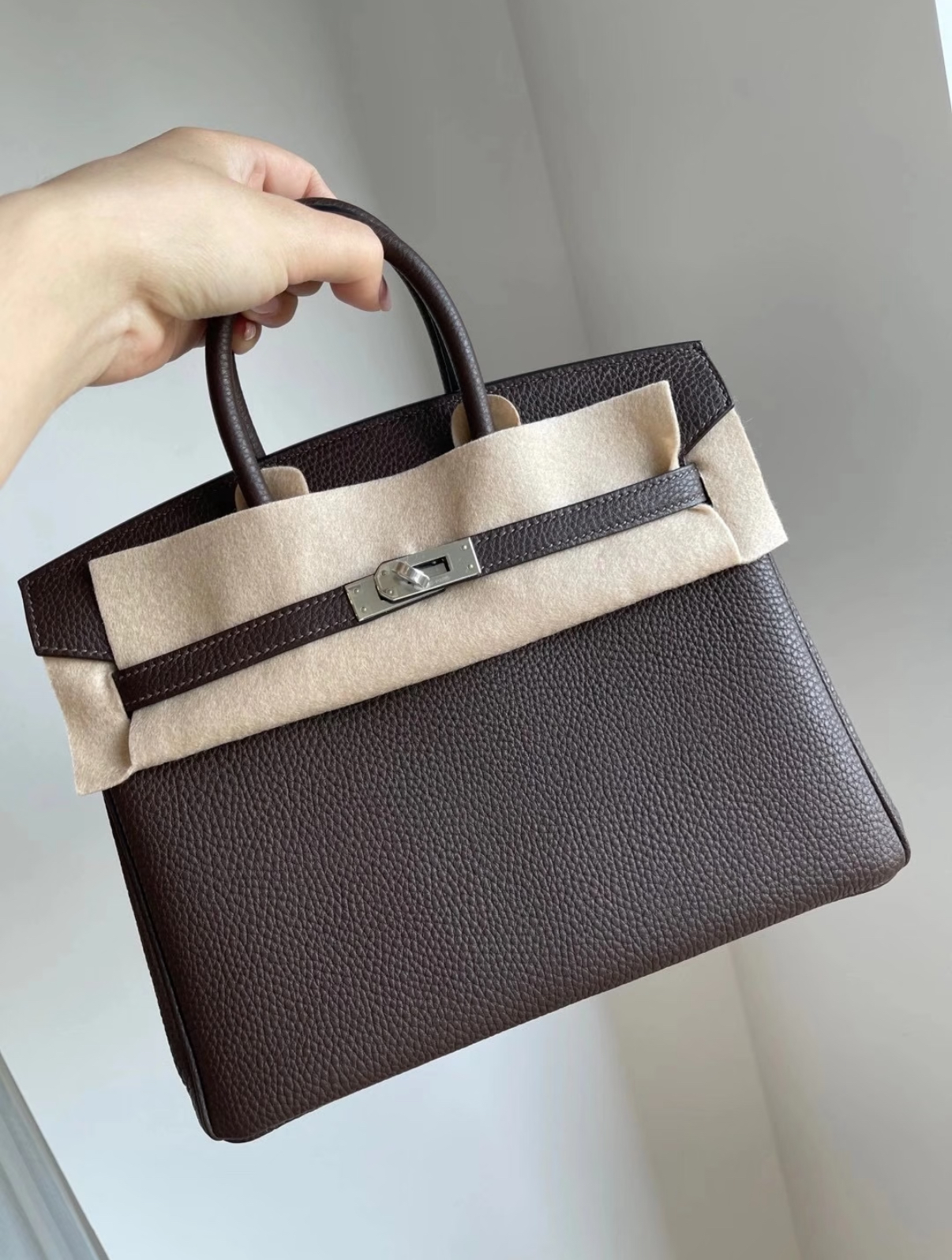 Birkin 25-35 ebony silver buckle custom