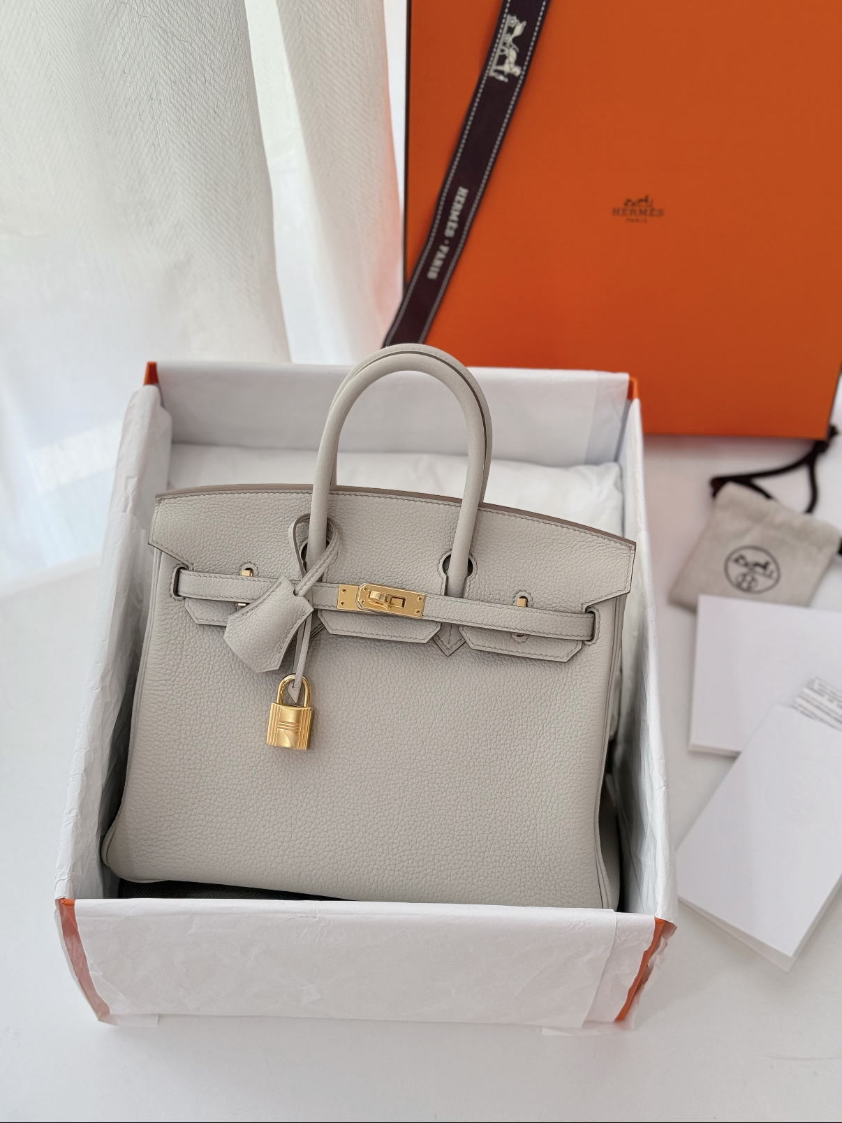 Birkin 25-30 Glacier White TOGO Custom