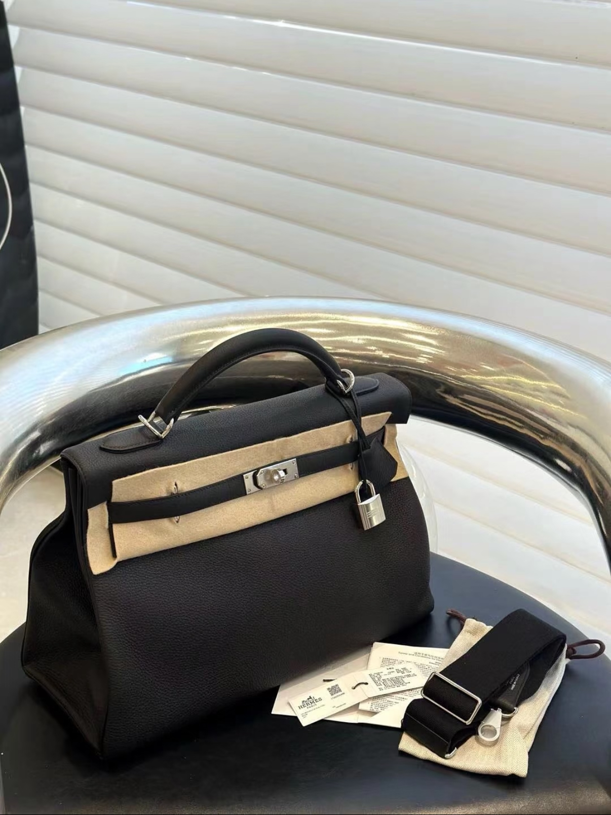 Kelly maxi 42 Black TOGO Custom