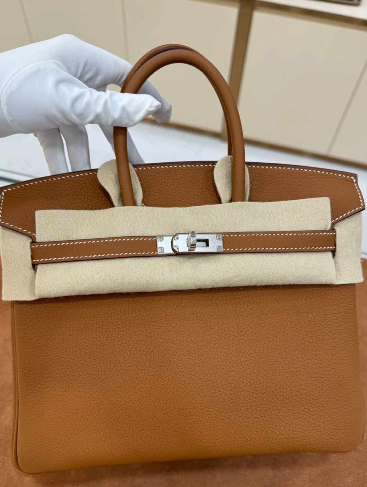 Birkin Brown 25-35 Silver Buckle Custom