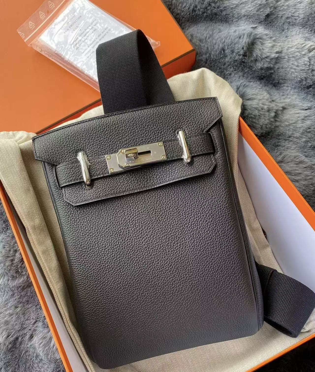 Hac a doc black Togo leather custom