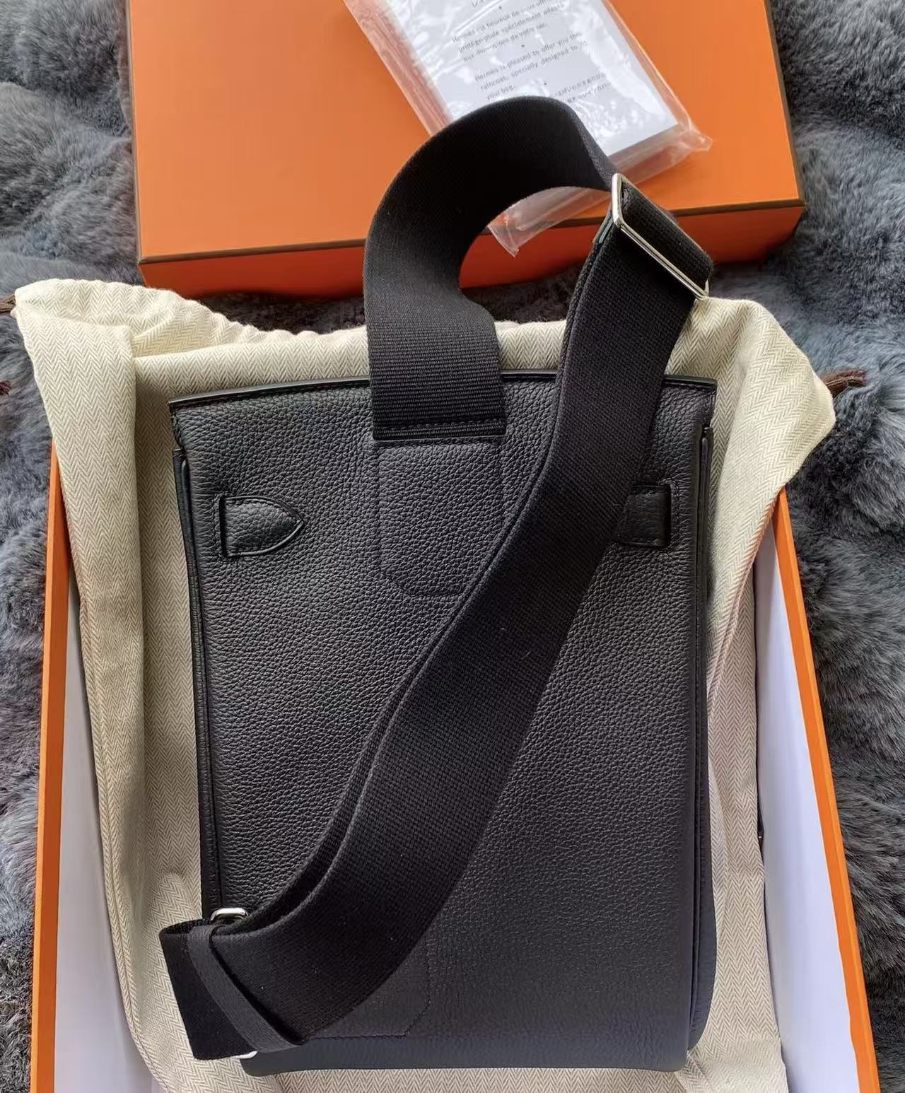 Hac a doc black Togo leather custom