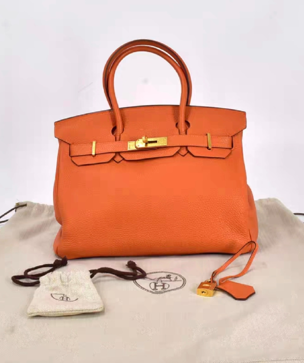 Birkin 25-40 Orange Gold Buckle Custom