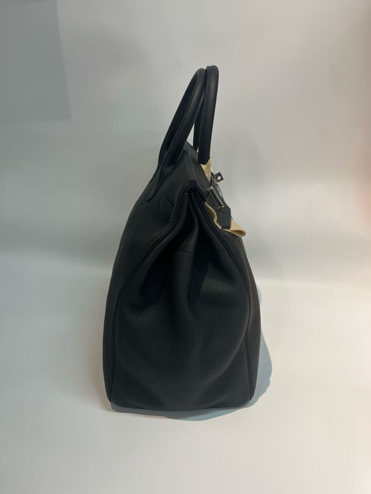 Haut a Courroies 40 Black Silver Buckle Togo Leather Custom