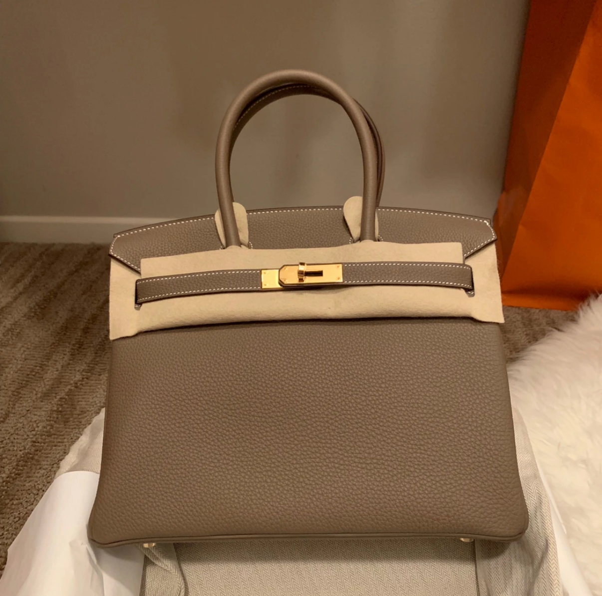 Bikrin 25-35 in Elephant Grey Gold Buckle Custom