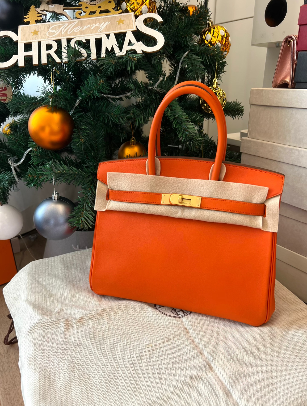 Birkin 25-35 Orange Glod Buckle TOGO Leather Custom