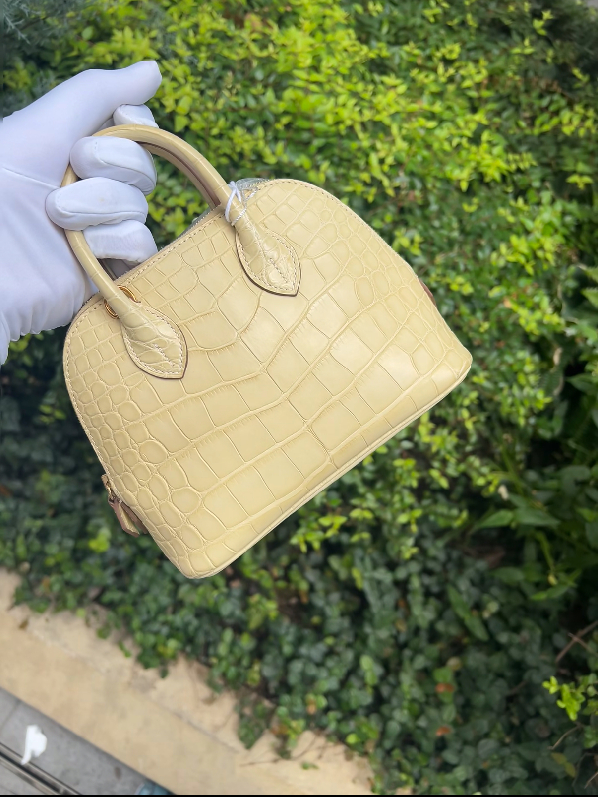 Bolide Mini 18CM Matte crocodile leather vanilla
