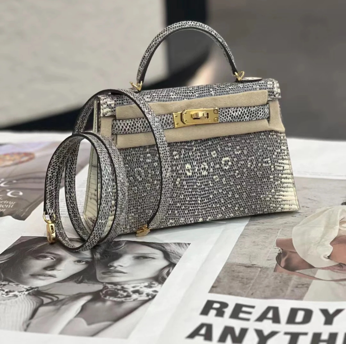 Kelly Mini 2 Lizard Leather Custom