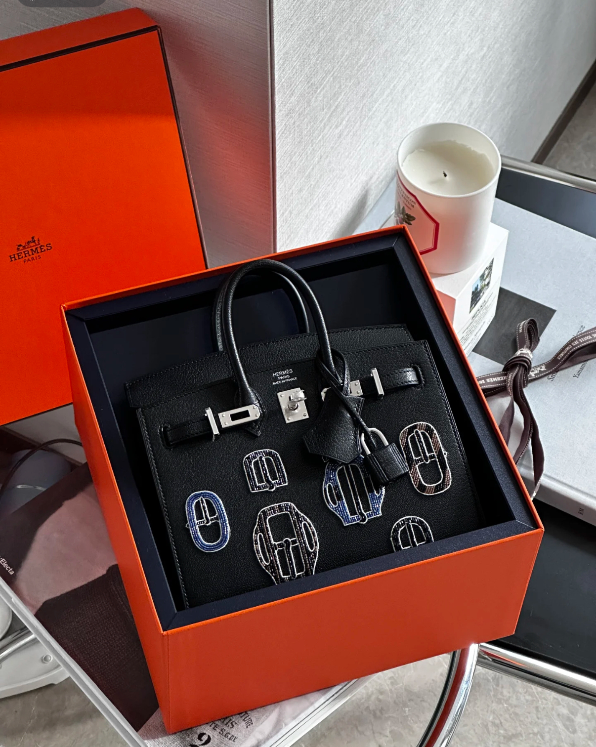 Birkin 20-25 Badge Bag  Custom Goat Leather