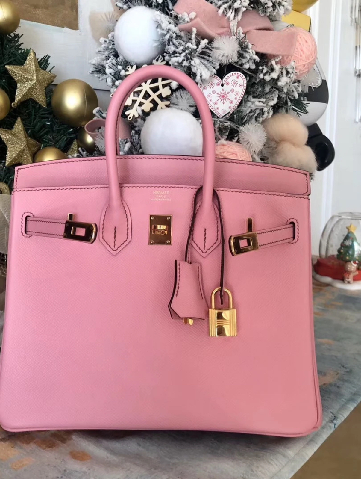 Birkin Milkshake Powder 25-35 TOGO Leather Gold Buckle Christmas Special Offer