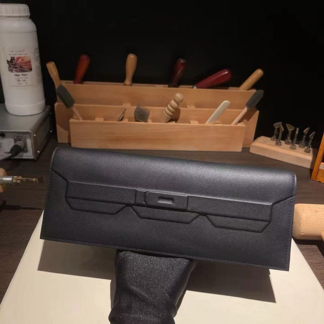 Kelly cut pochette“Kelly shadow”evercalf limited black