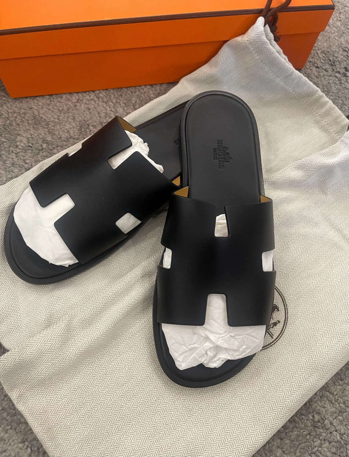 Men's slippers black logo