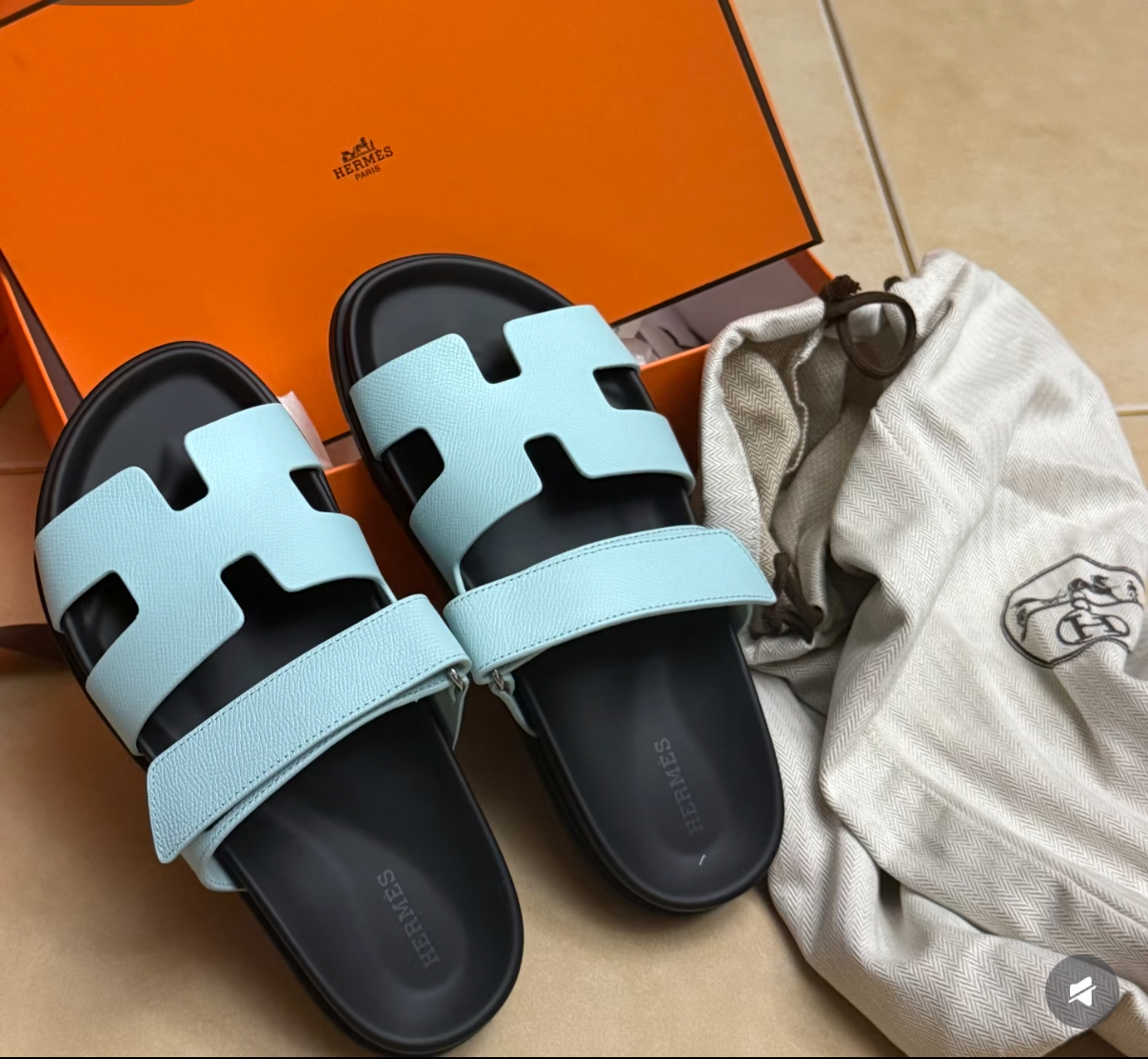 Men's slippers light blue