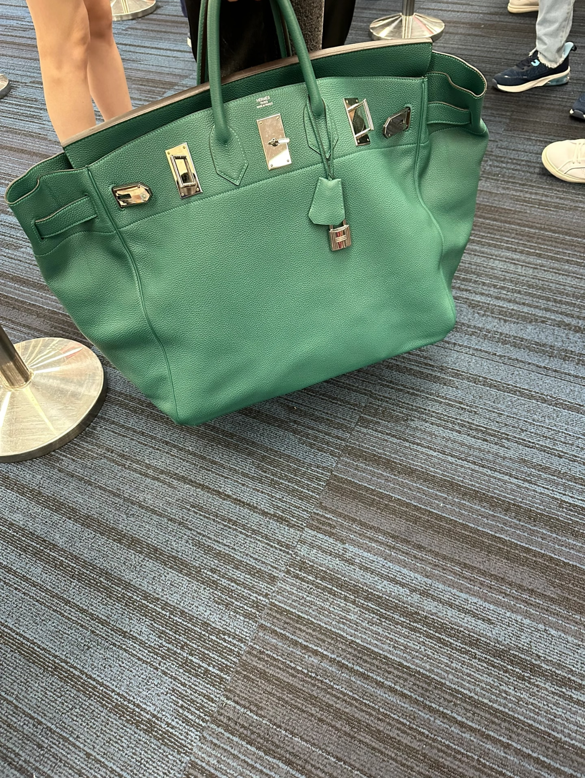 men's bag 50 green TOGO leather handmade custom