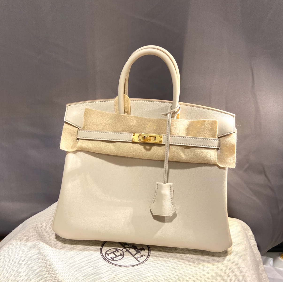 Birkin 25-30 Glacier White Swift Leather Custom