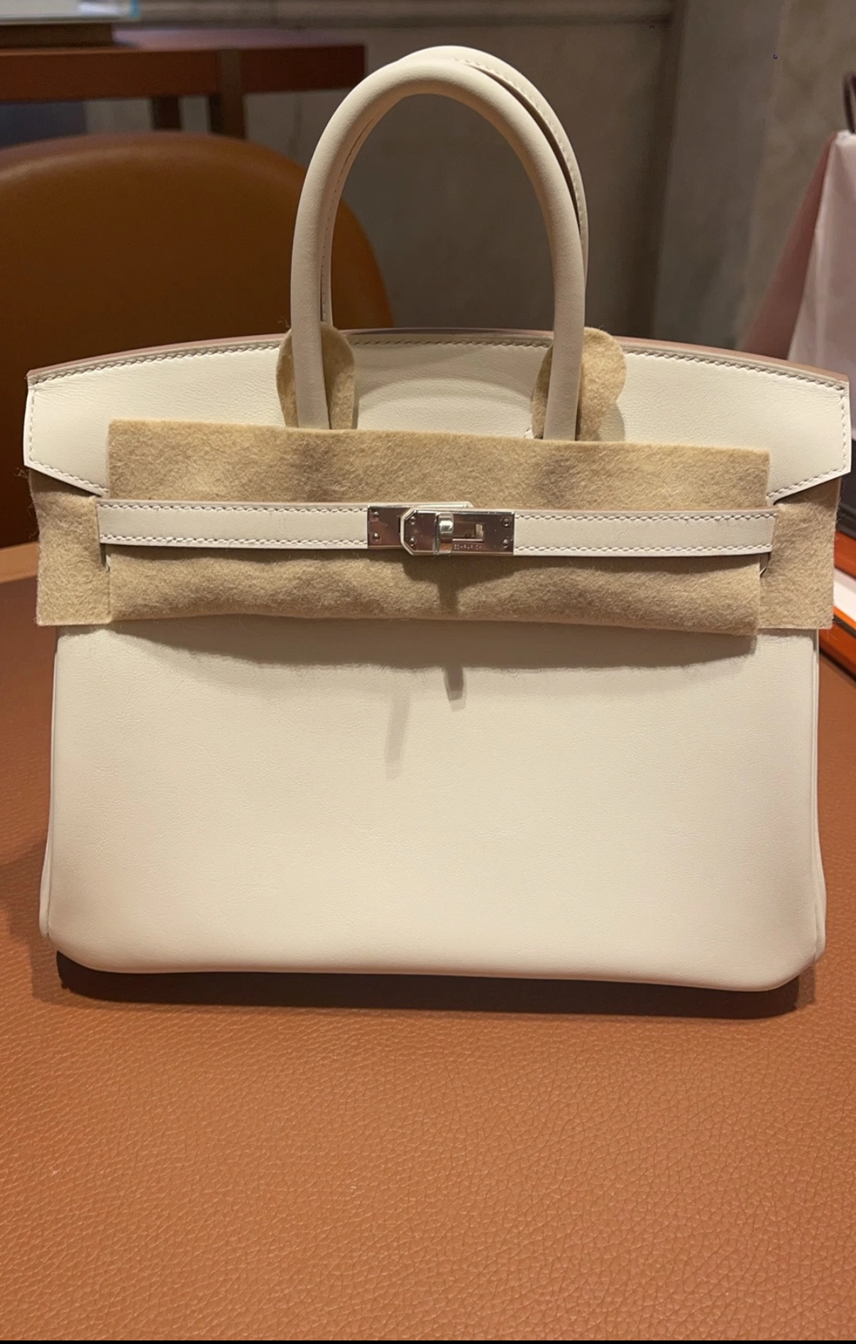 Birkin 25-30 Glacier White Swift Leather Custom