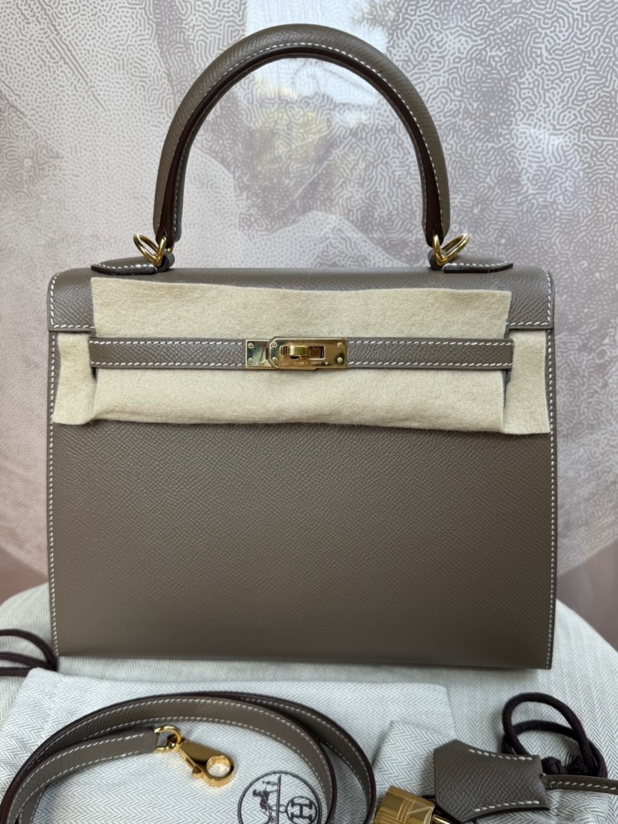 Kelly 25-35 Elephant Grey Gold Buckle Customization