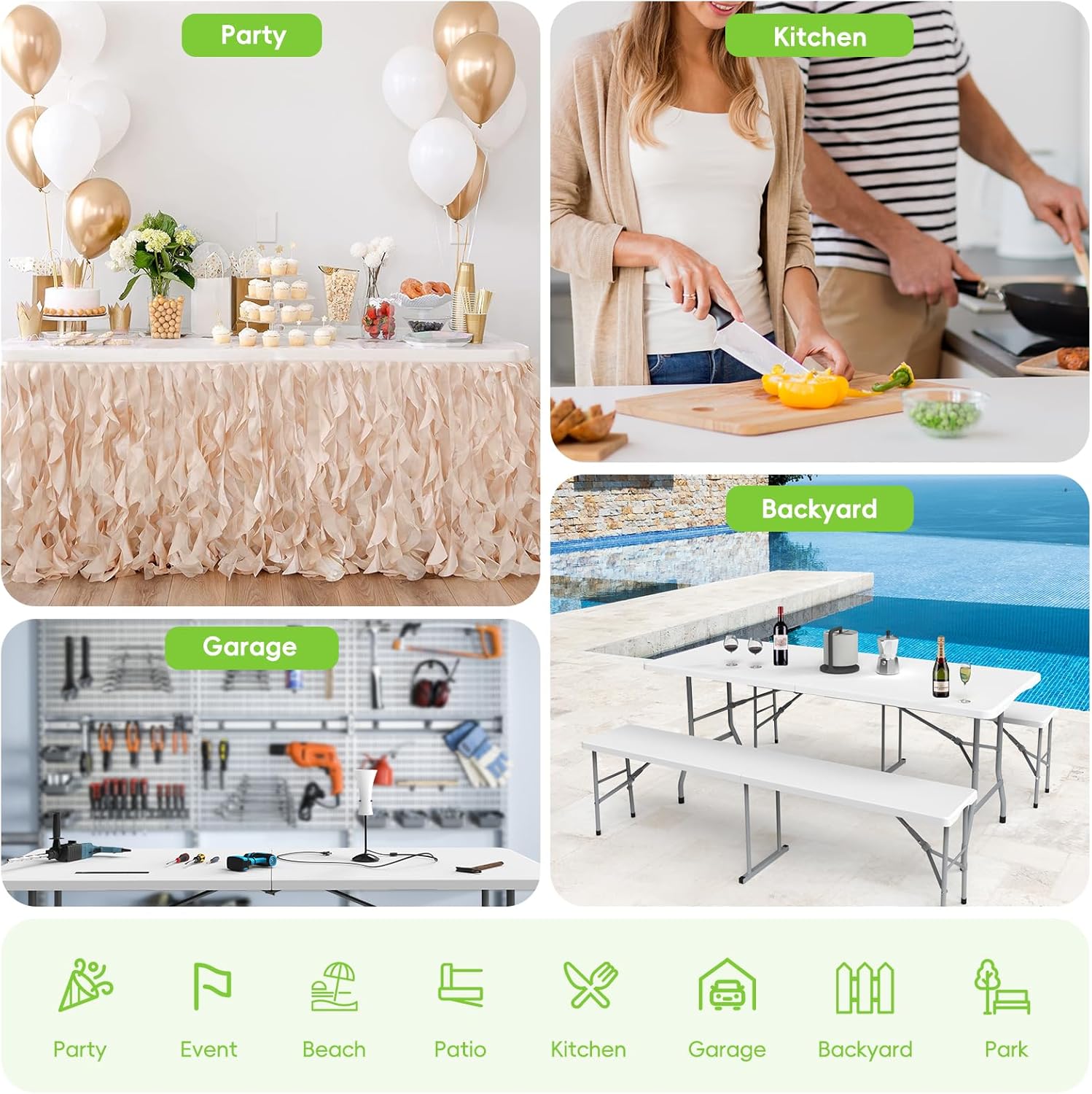 Folding Table Picnic Table Set