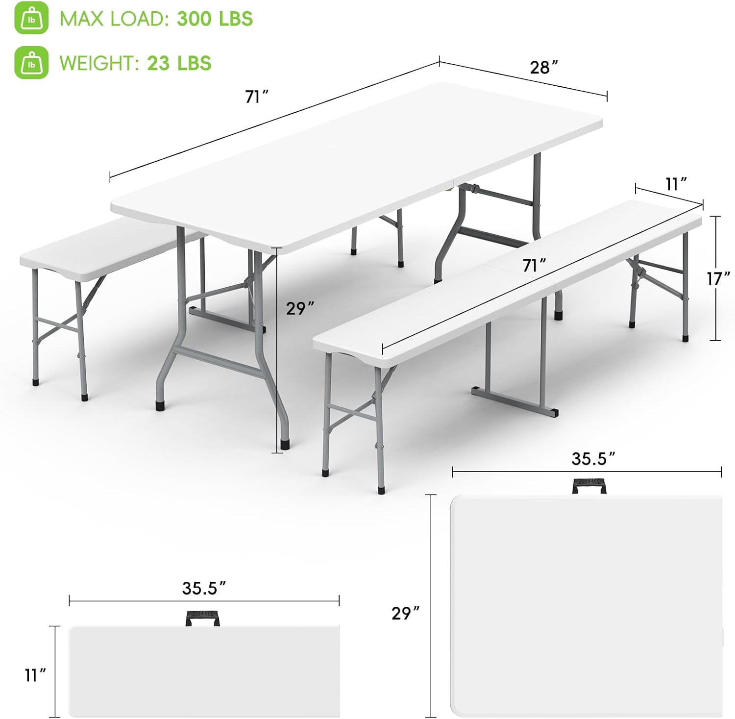 Folding Table Picnic Table Set