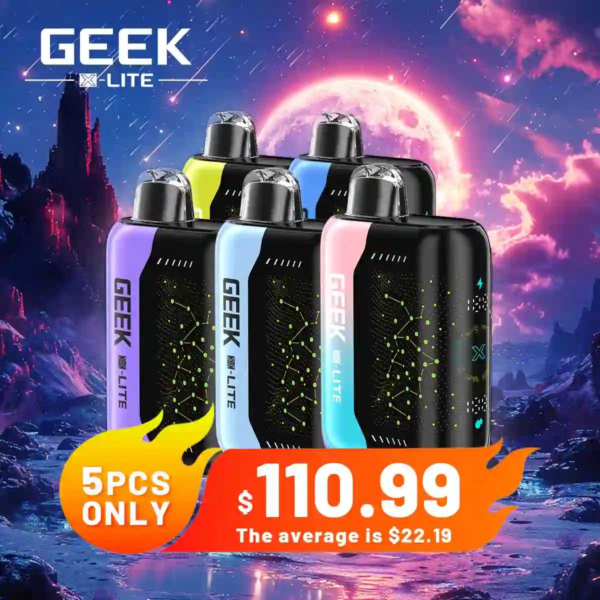 5PCS Geek X-Lite 50K Puffs Disposable Vape