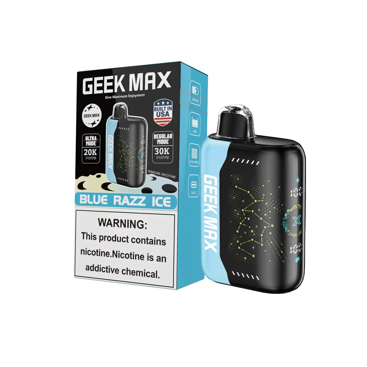 Blue Razz Ice | Geek Max 30000 Puffs Disposable Vape - Geek Max Vape