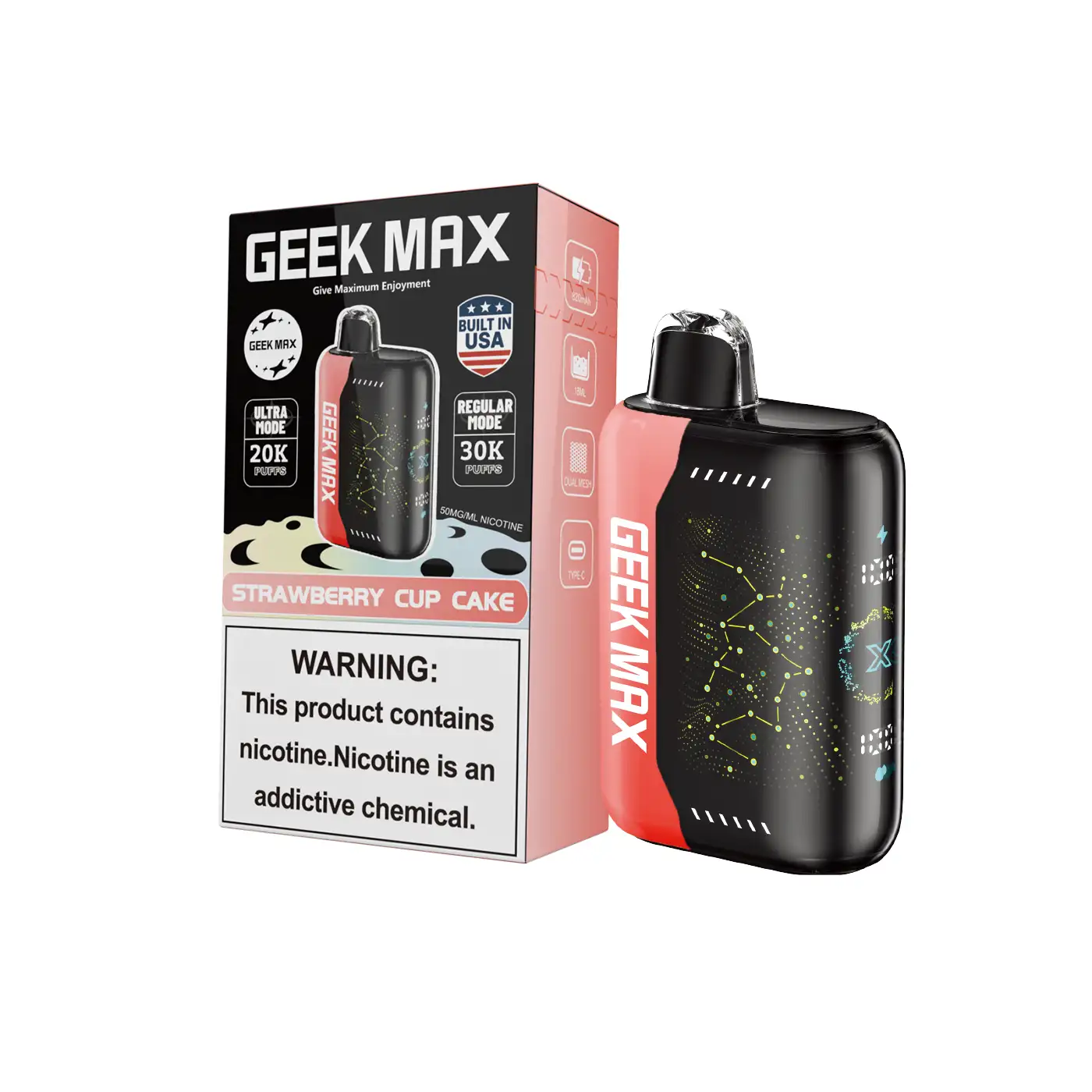 Strawberry Cup Cake | Geek Max 30000 Puffs Disposable Vape - Geek Max Vape