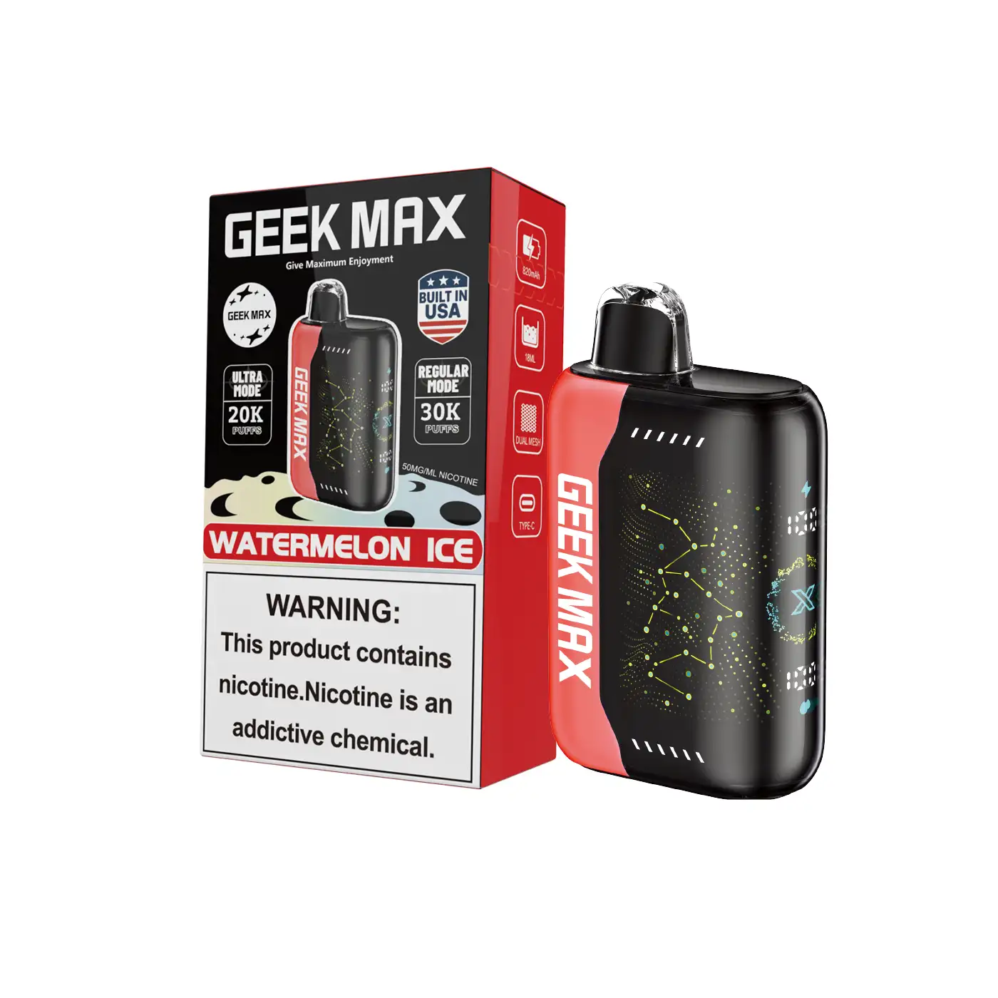 Watermelon Ice | Geek Max 30000 Puffs Disposable Vape - Geek Max Vape