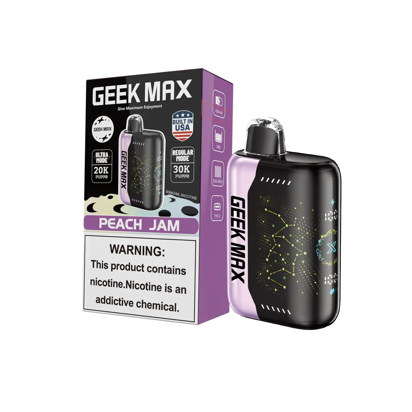 Peach Jam | Geek Max 30000 Puffs Disposable Vape - Geek Max Vape