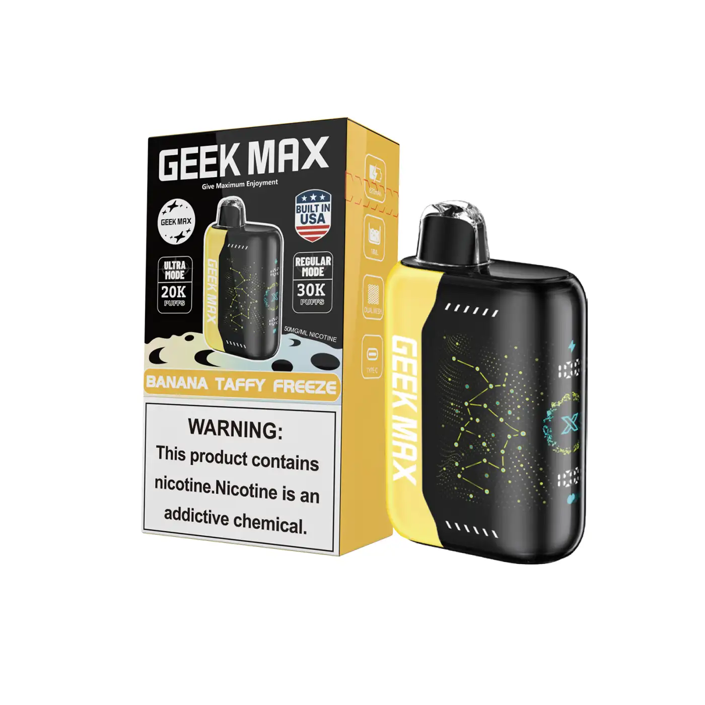 Bananataffy Freeze | Geek Max 30000 Puffs Disposable Vape - Geek Max Vape