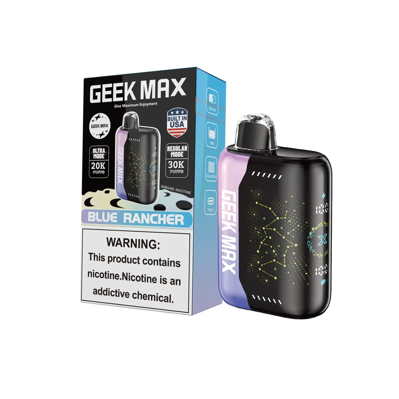 Blue Rancher | Geek Max 30000 Puffs Disposable Vape - Geek Max Vape