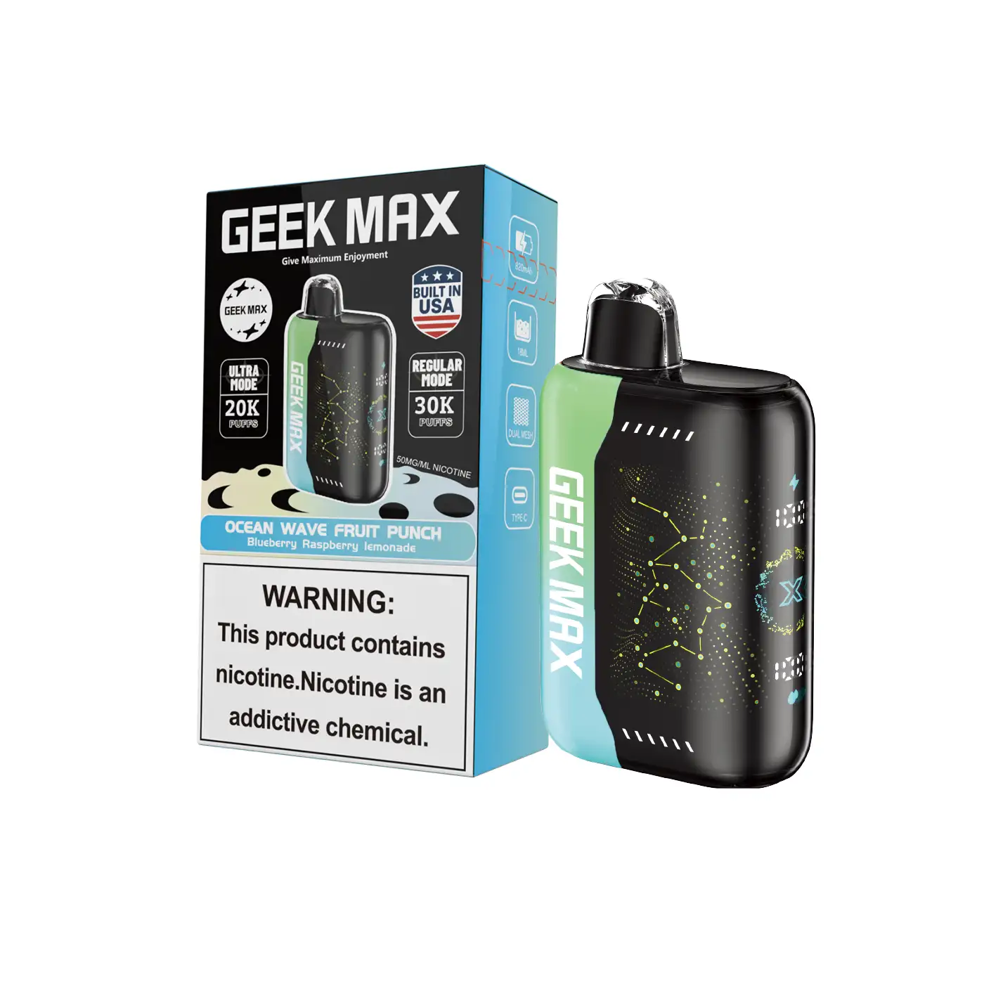 Ocean Wave Fruit Punch | Geek Max 30000 Puffs Disposable Vape - Geek Max Vape