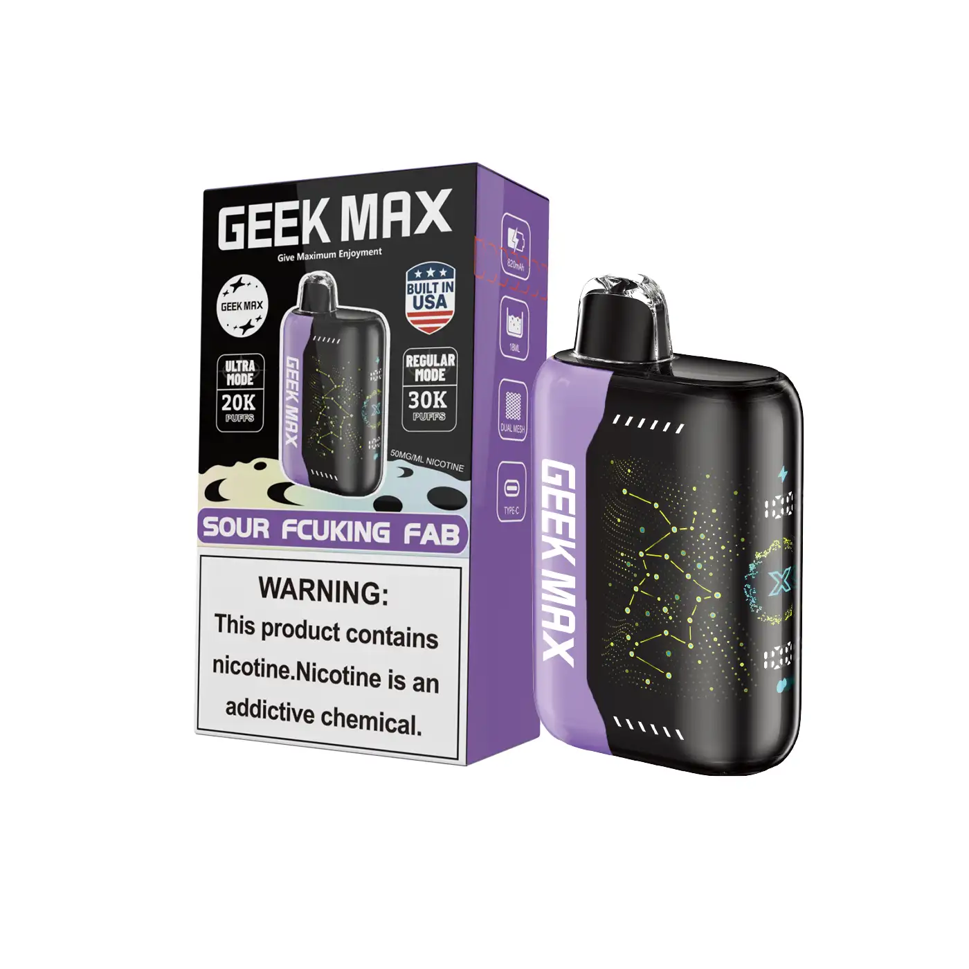 Sour Fcuking Fab | Geek Max 30000 Puffs Disposable Vape - Geek Max Vape