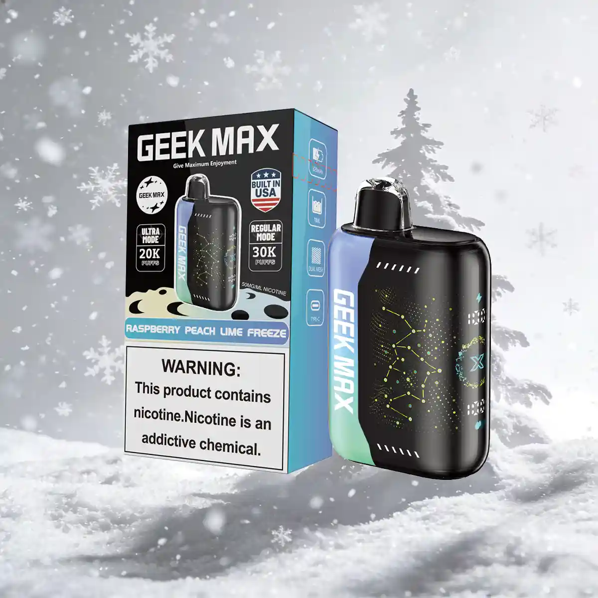 Raspberry Peach Lime Freeze | Geek Max 30000 Puffs Disposable Vape - Geek Max Vape