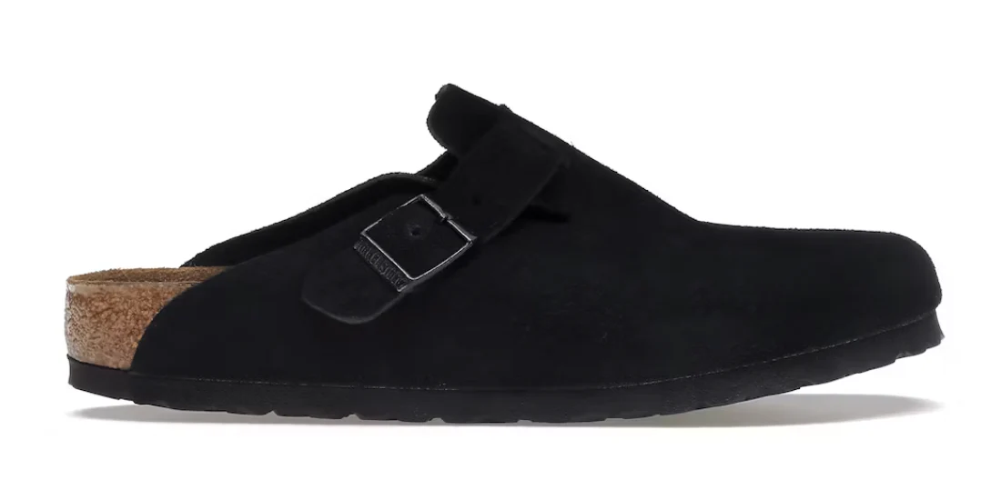 Birkenstock Boston Soft Footbed Suede Black