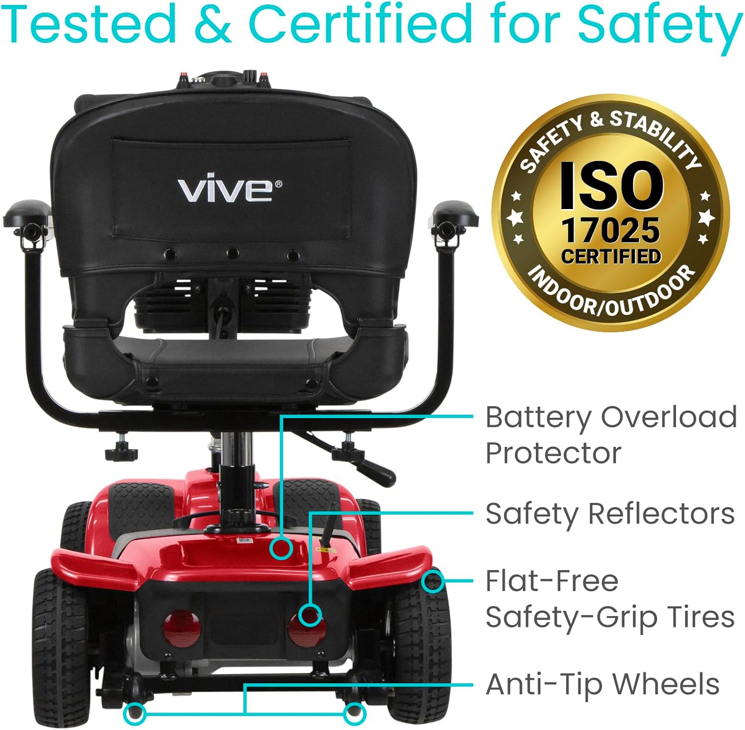 4 Wheel Mobility Scooter - Electric Powered Wheelchair Device - Compact Heavy Duty Mobile for Travel, Adults, Elderly - Long Range Power Extended Battery with Charger & Basket