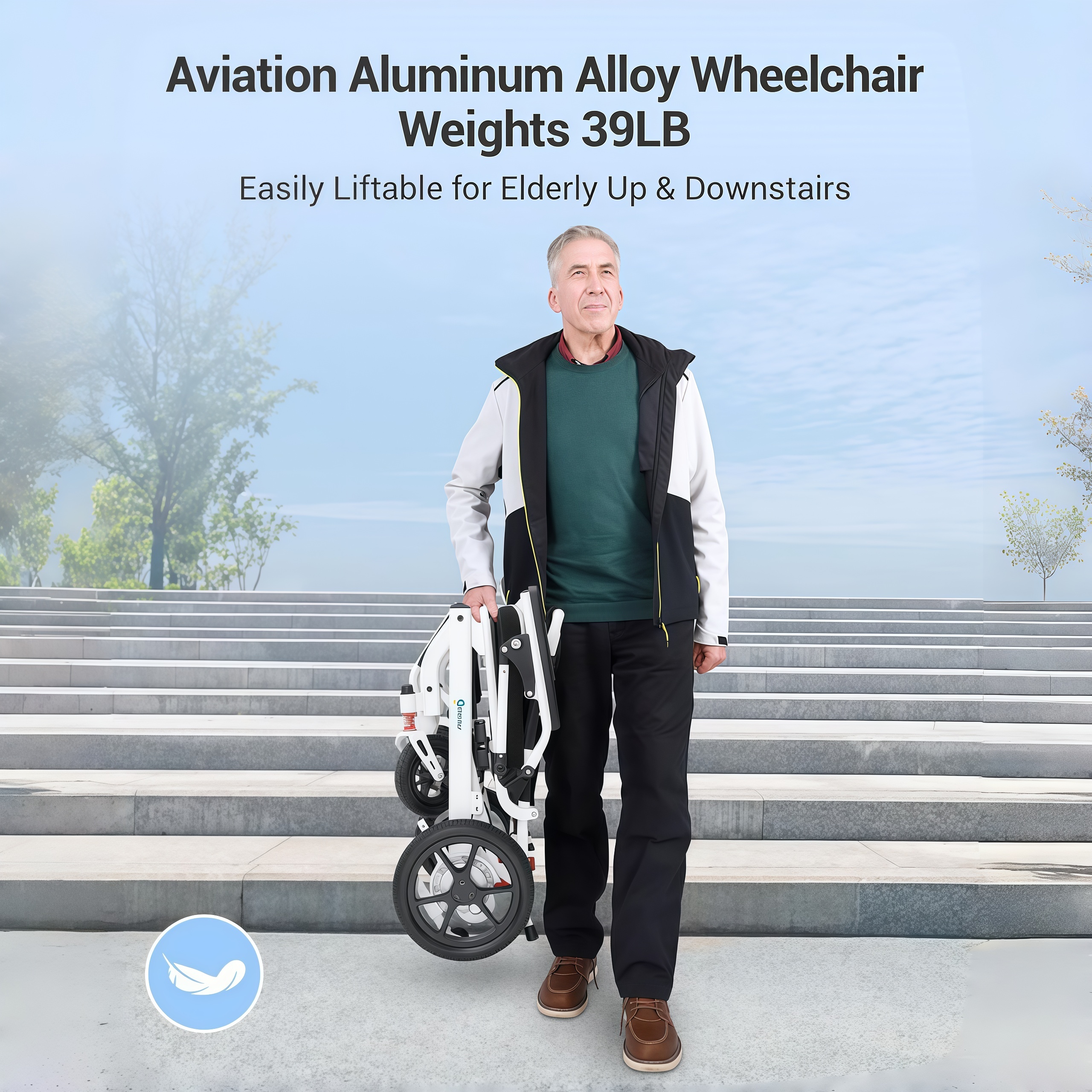 Aotedor Electric Wheelchairs for Adults,22 Miles Long Travel Range with 2 Lithium Batteries All Terrain Power Wheelchair,Ultra Lightweight 39Lbs Folding Compact Motorized Wheelchair,Airline Approved